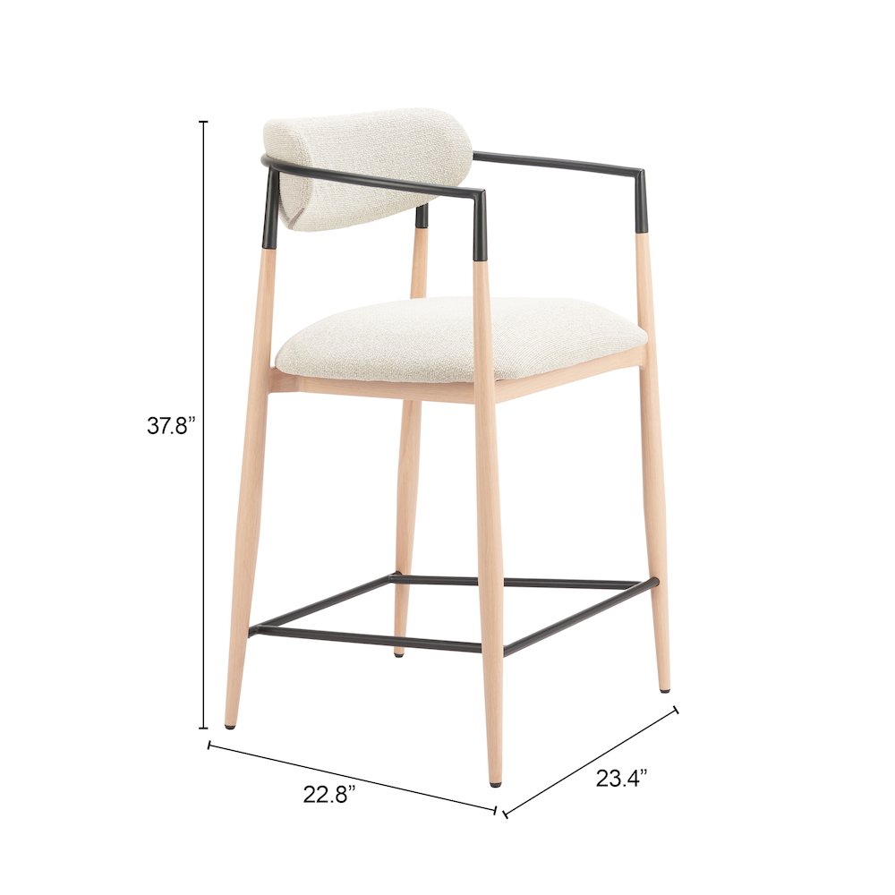 Equinox Counter Stool Oyster Gray & Natural. Picture 7