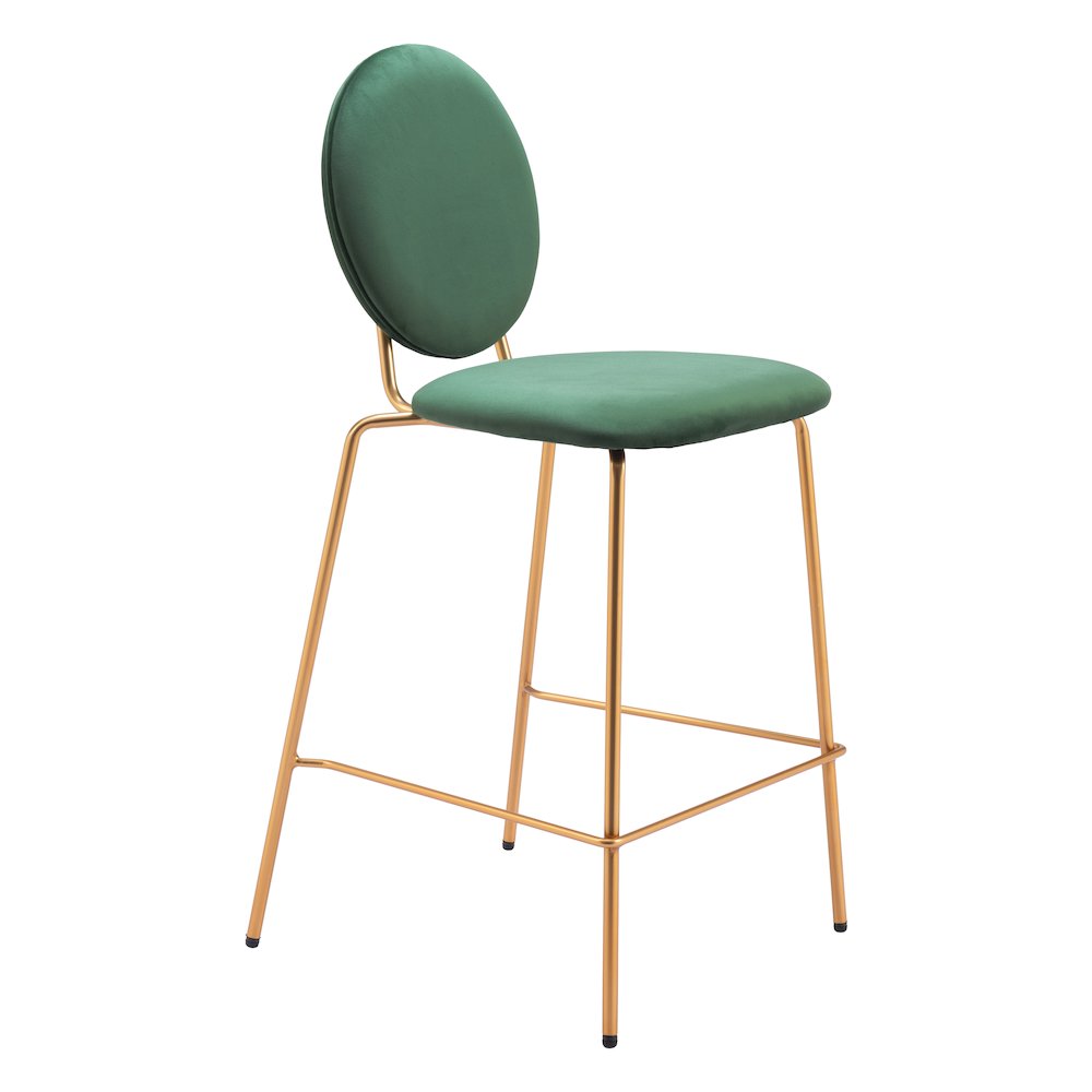 Odessa Counter Stool (Set of 2) Green & Gold. Picture 9