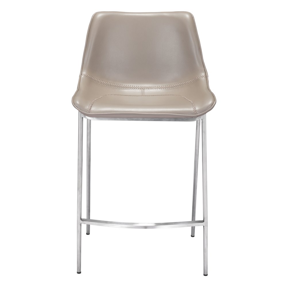 Magnus Counter Stool (Set of 2) Brown & Silver. Picture 3