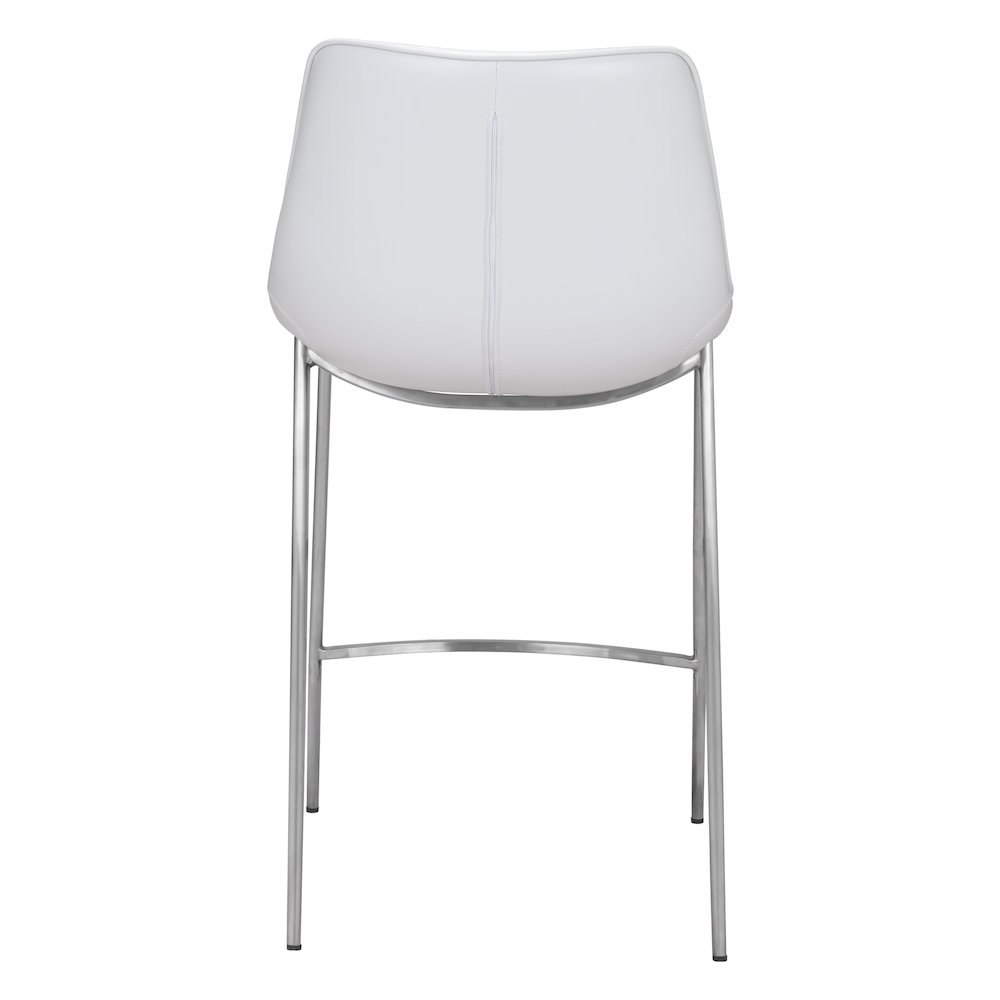 Magnus Counter Stool (Set of 2) White & Silver. Picture 4