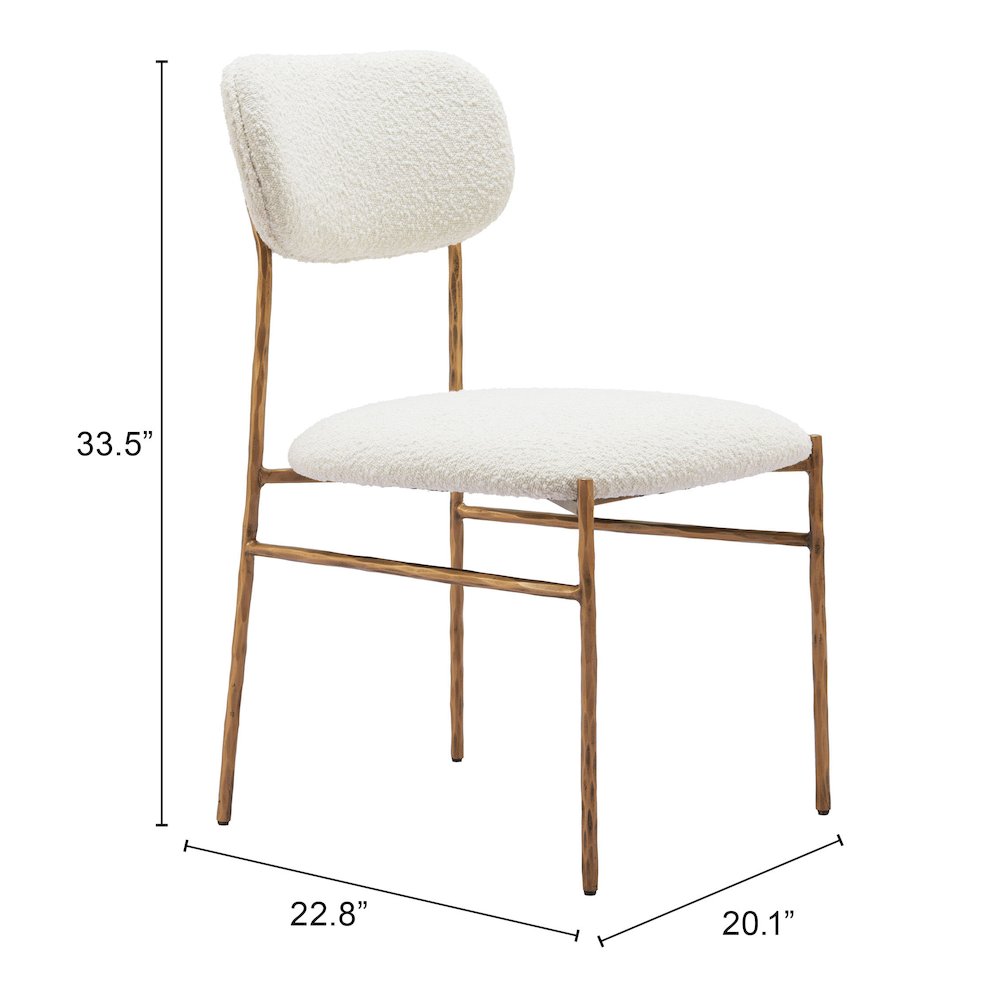 Sydhavnen Dining Chair Cream & Gold. Picture 7