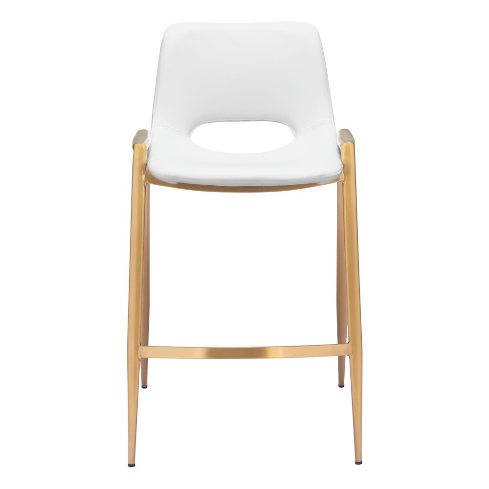 Desi Counter Stool (Set of 2) White & Gold. Picture 3
