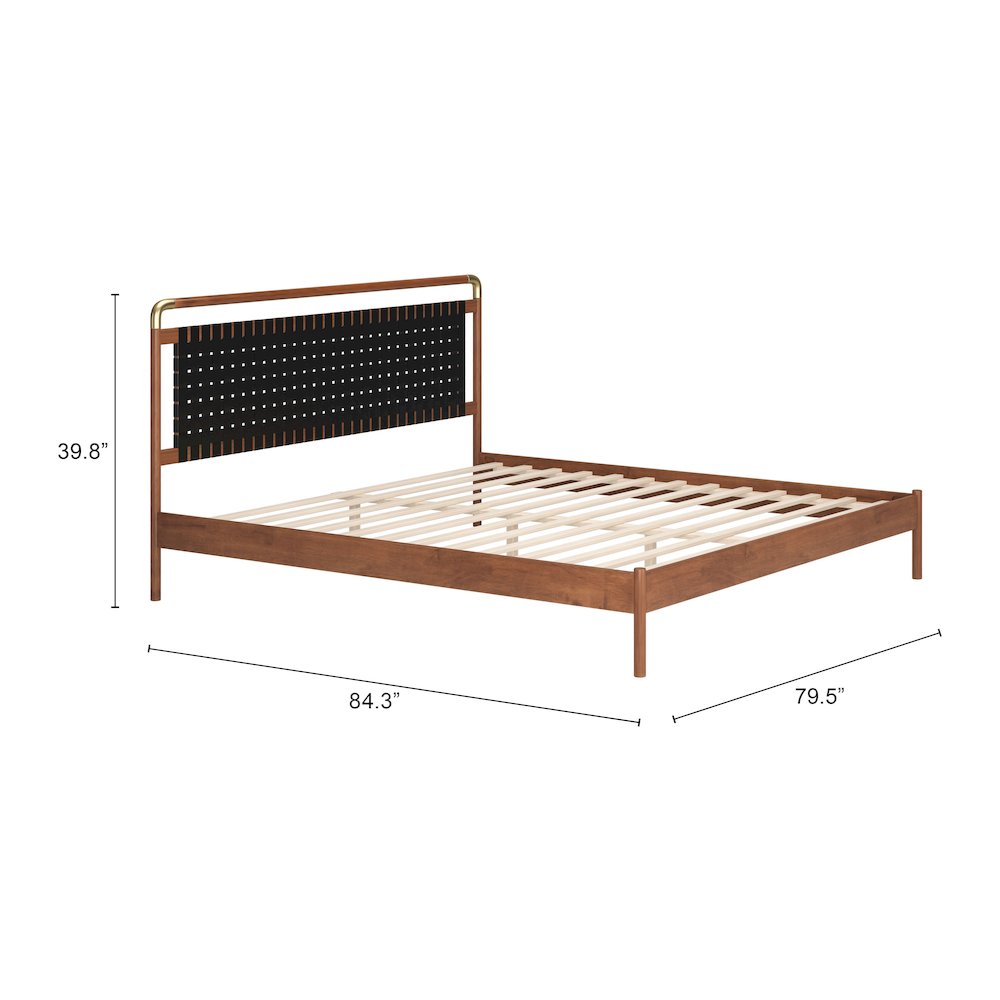 Netz King Bed Black & Walnut. Picture 10