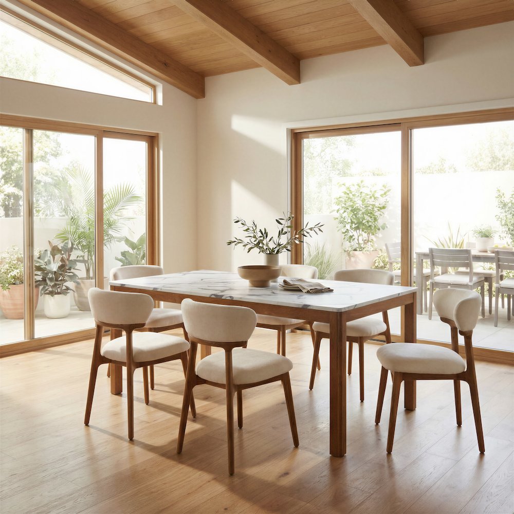 Cedar Dining Chair (Set of 2) White & Walnut. Picture 9