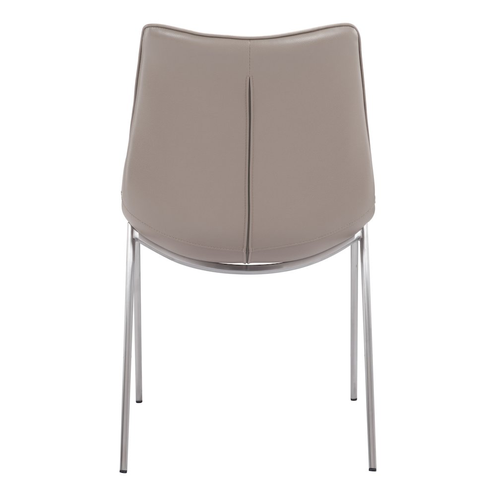 Magnus Dining Chair (Set of 2) Brown & Silver. Picture 4