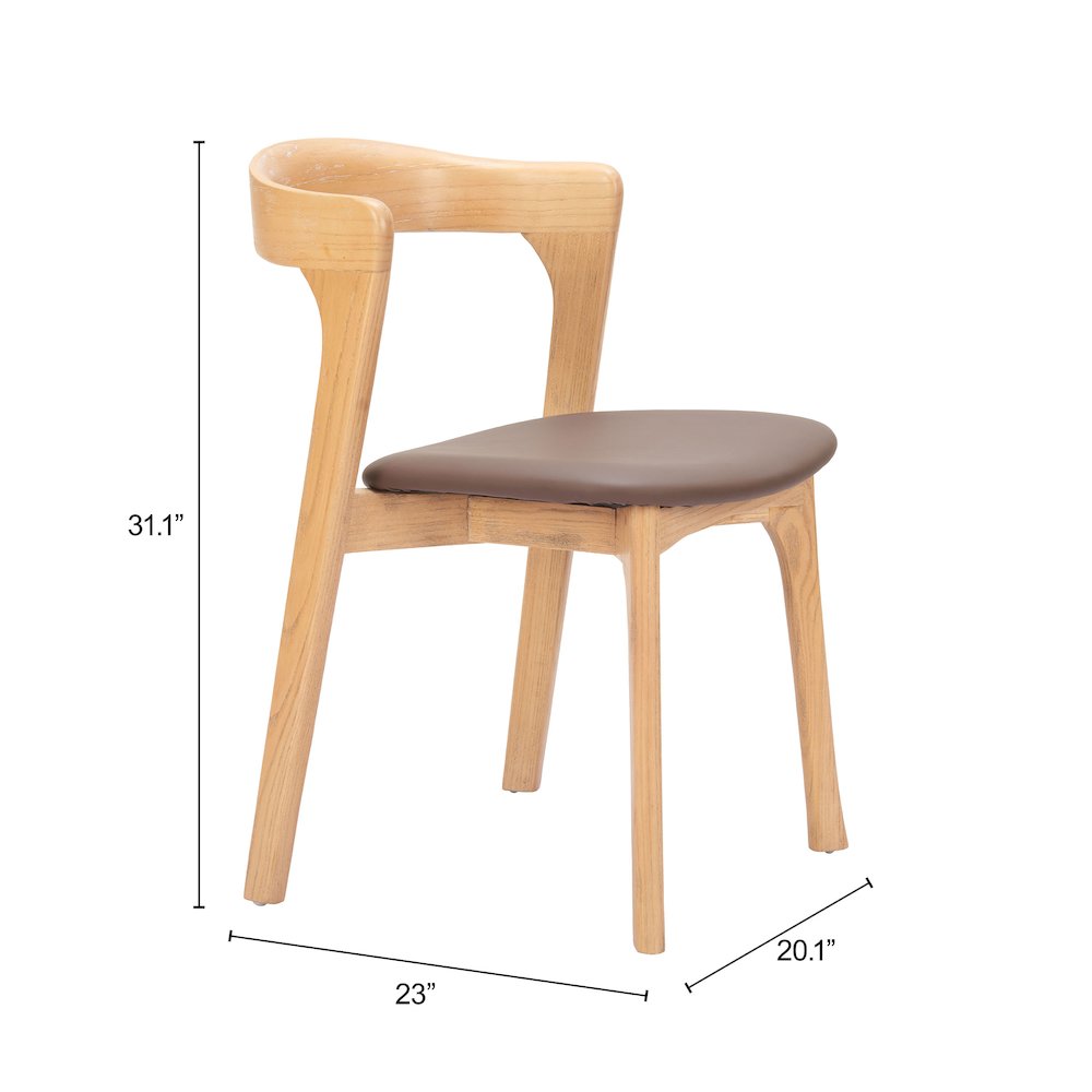 Pioro Dining Chair (Set of 2) Brown & Natural. Picture 7