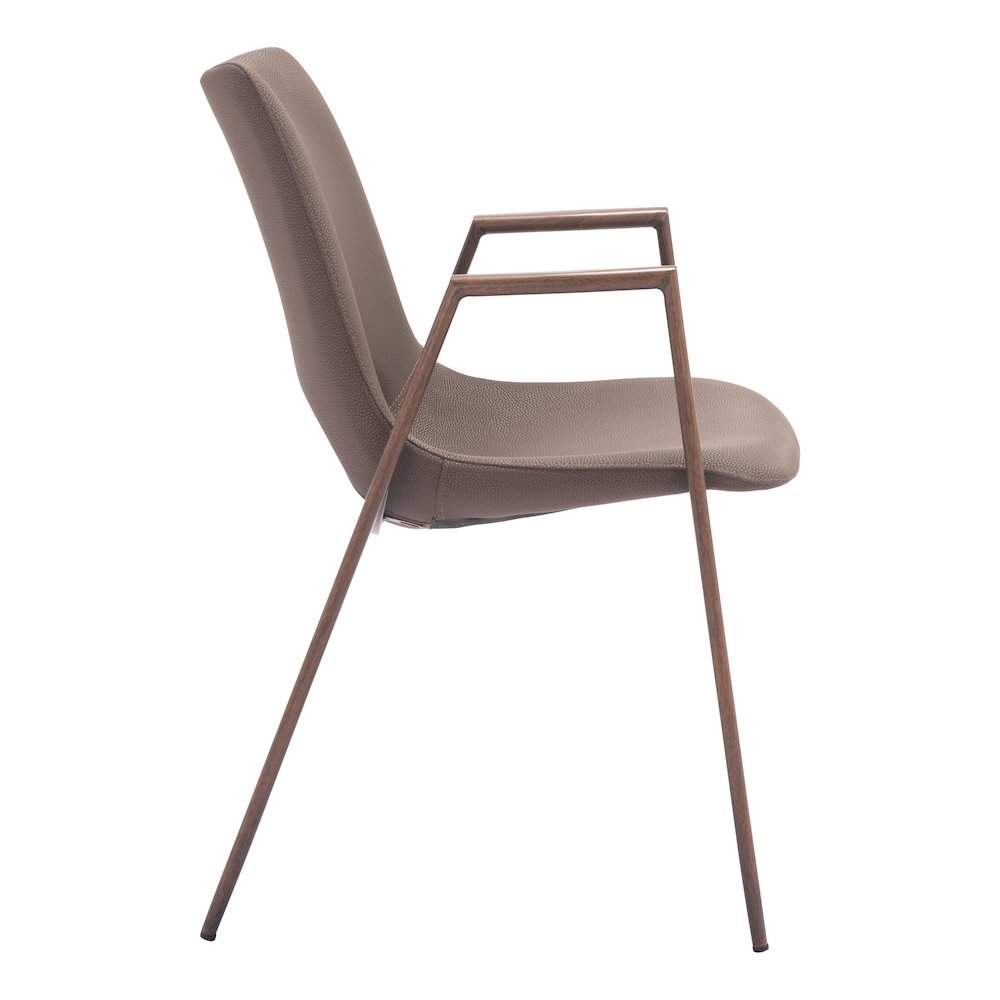 Desi Dining Chair (Set of 2) Brown & Walnut. Picture 2
