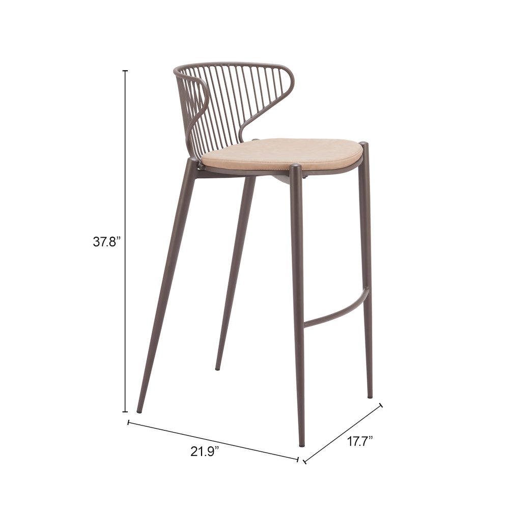 Silues Barstool (Set of 2) Taupe & Brown. Picture 10