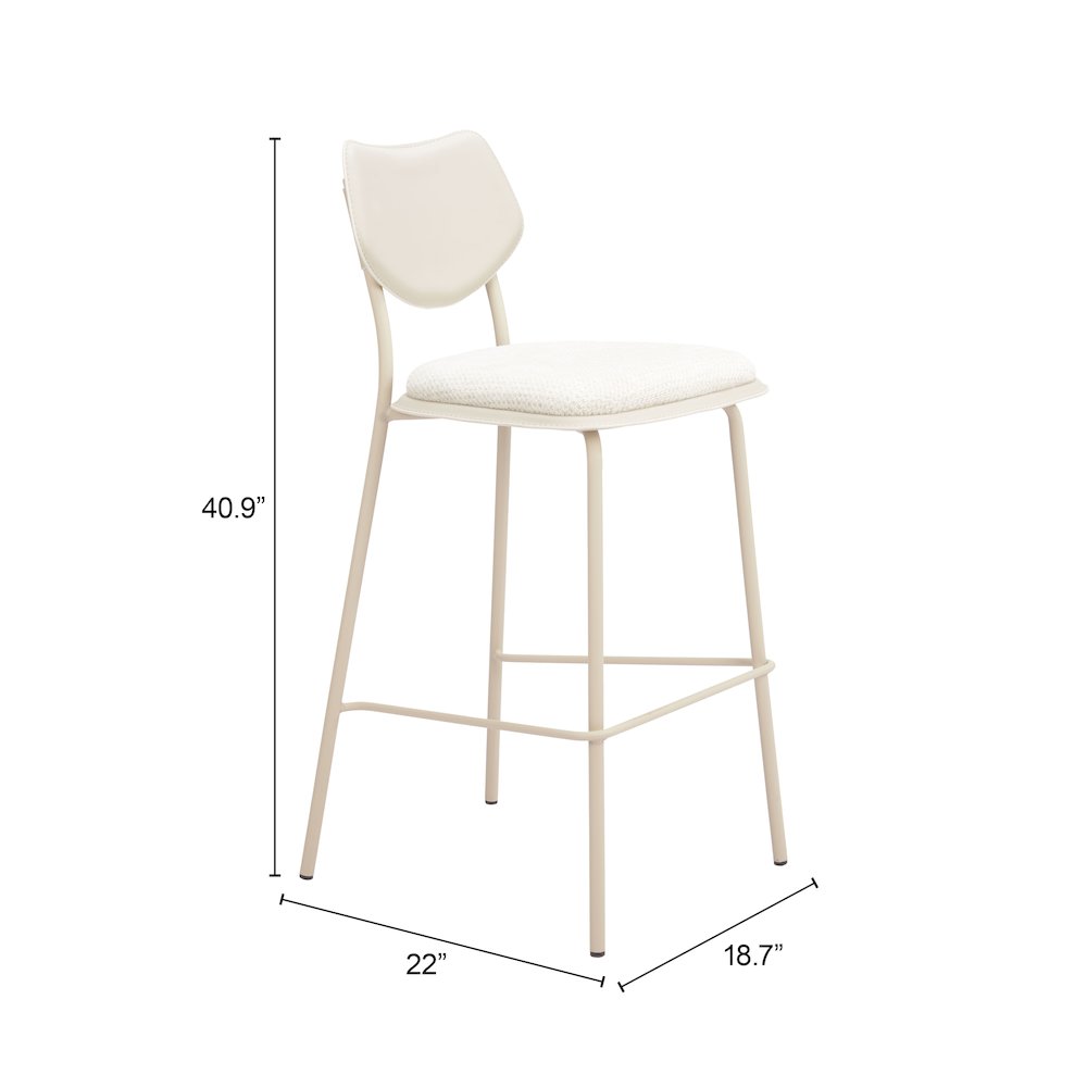 Zeal Barstool (Set of 4) Light Gray & Beige. Picture 7