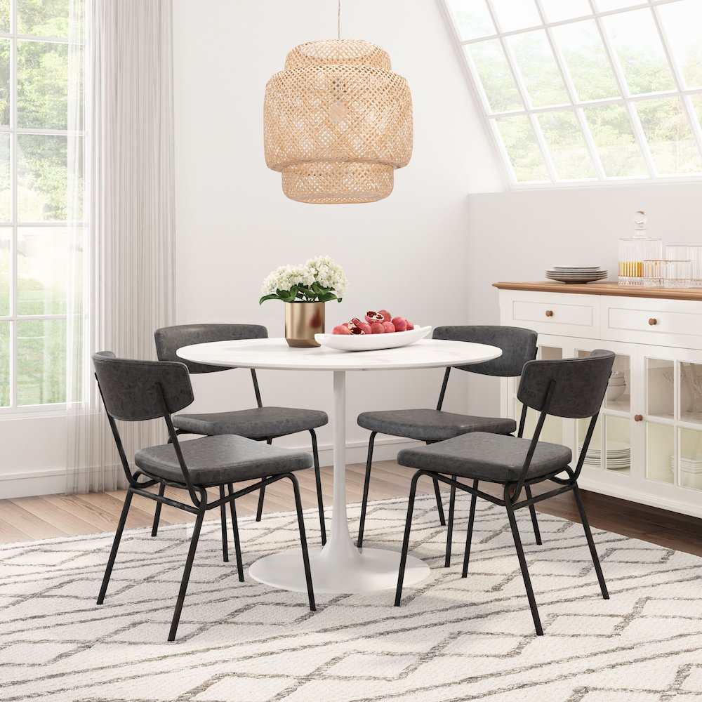 Charon Dining Chair (Set of 2) Vintage Black. Picture 9