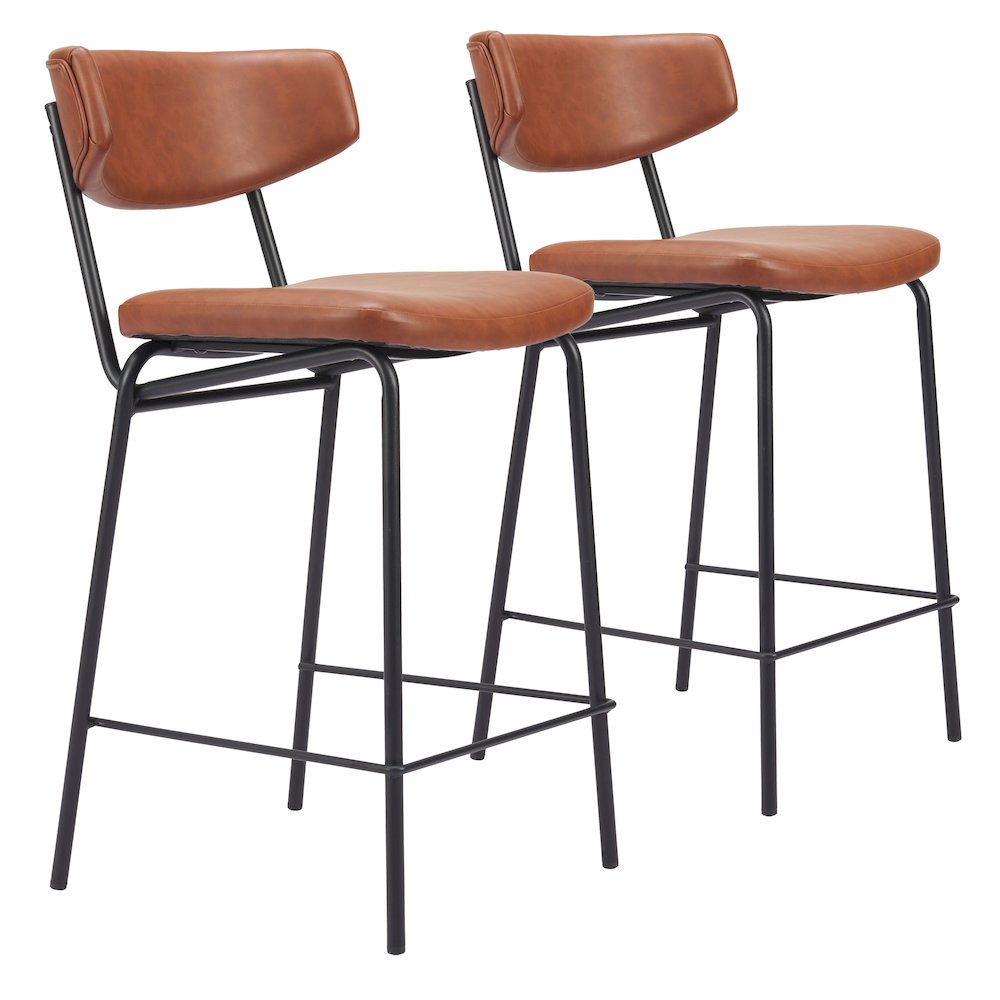 Charon Counter Stool (Set of 2) Vintage Brown. Picture 6