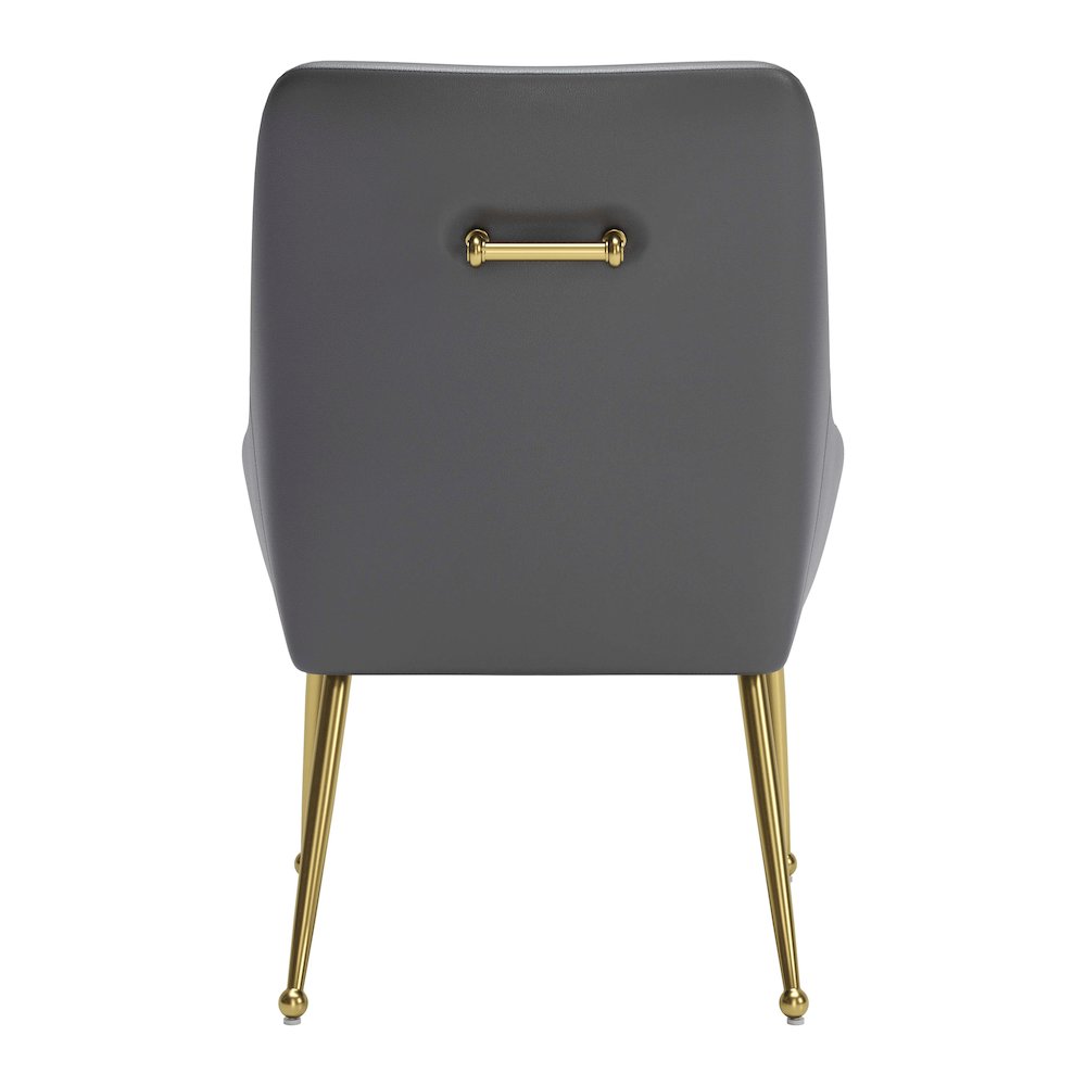 Maxine Dining Chair Gray & Gold. Picture 4