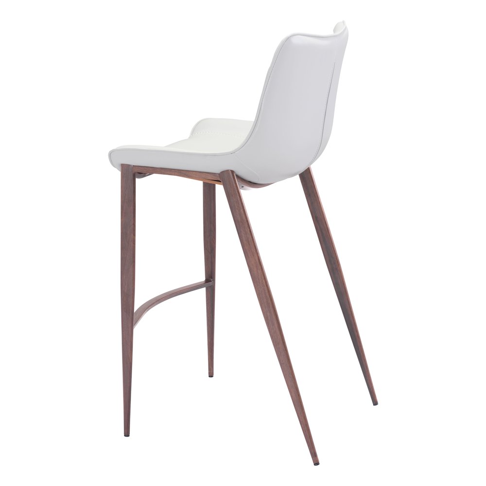 Magnus Barstool (Set of 2) White & Walnut. Picture 5