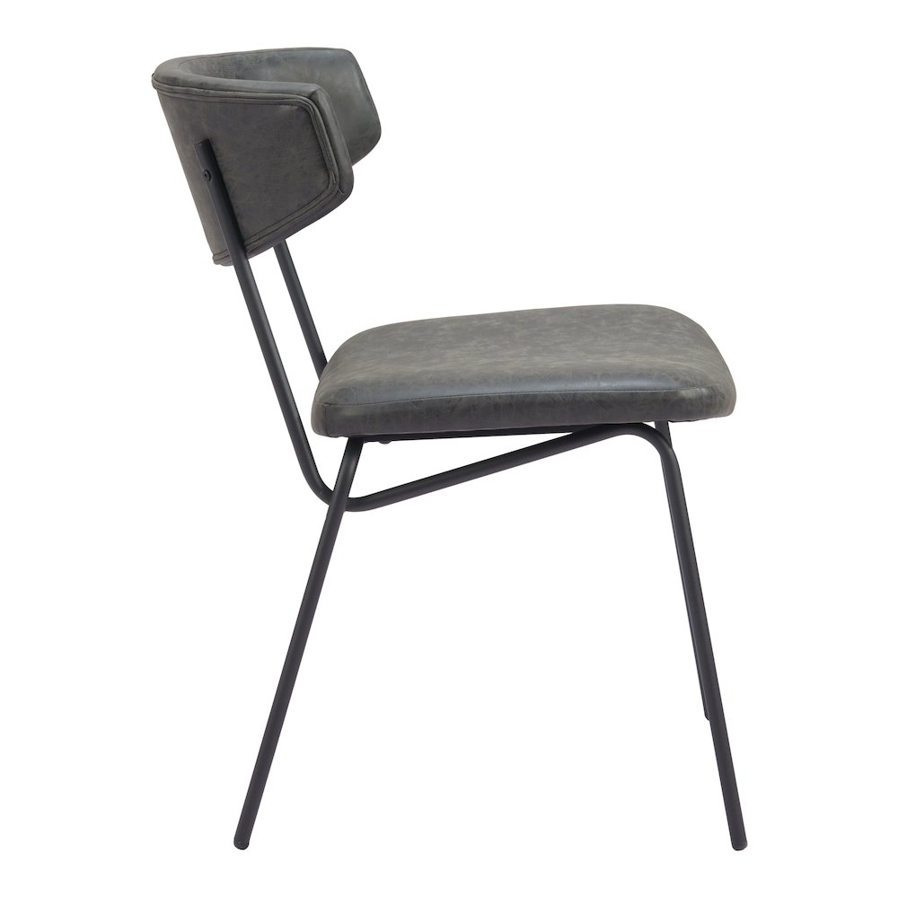 Charon Dining Chair (Set of 2) Vintage Black. Picture 2