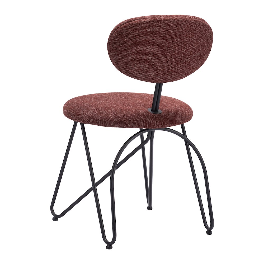 Novi Dining Chair (Set of 2) Maroon Brown. Picture 5