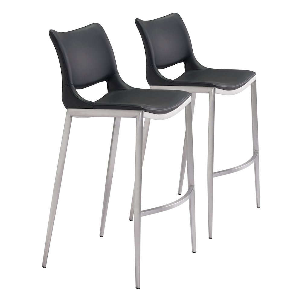 Ace Barstool (Set of 2) Black & Silver. Picture 6
