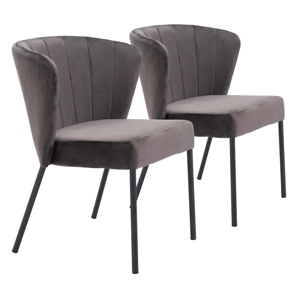 Aimee Dining Chair (Set of 2) Gray. Picture 6