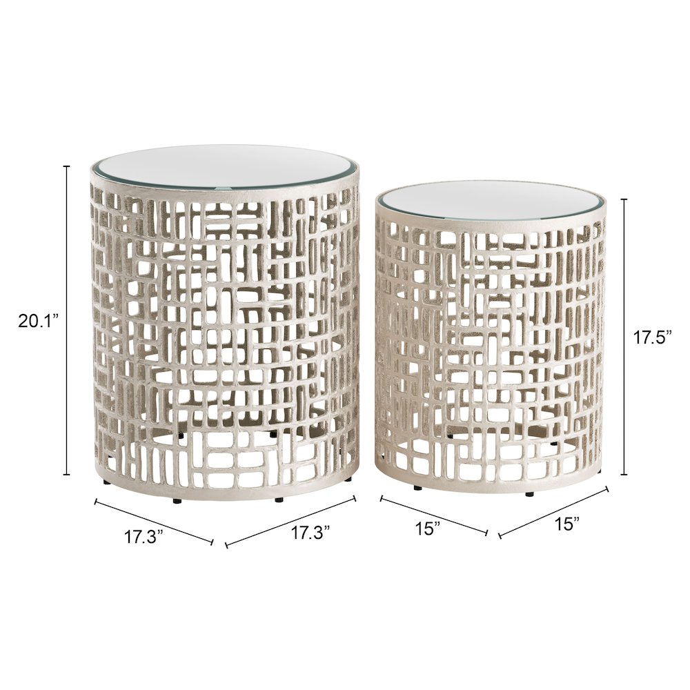 Reden Side Table Set (2-Piece) Silver. Picture 6