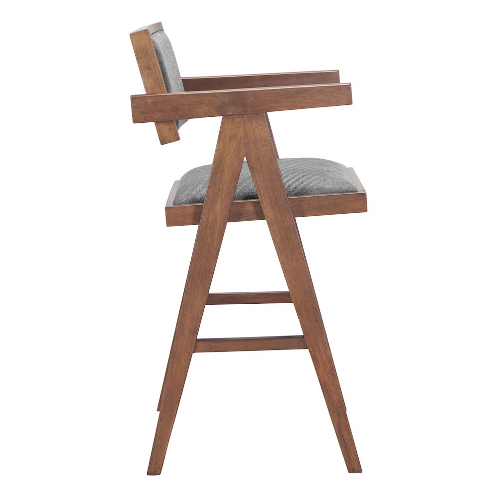 Delhi Counter Stool (Set of 2) Gray & Walnut. Picture 2