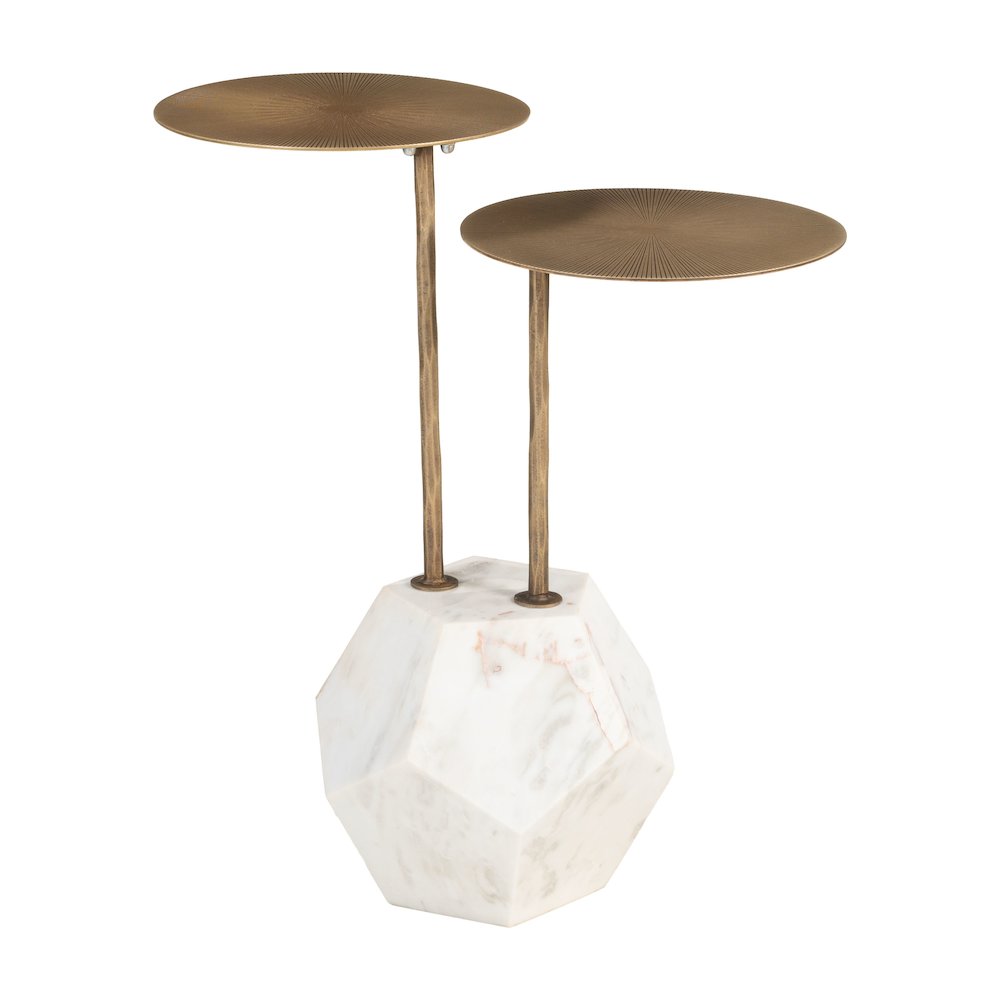 Anten Side Table Brass & White. Picture 7
