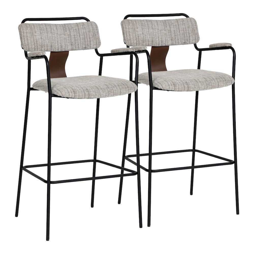 Couva Barstool (Set of 2) Gray Tweed. Picture 6