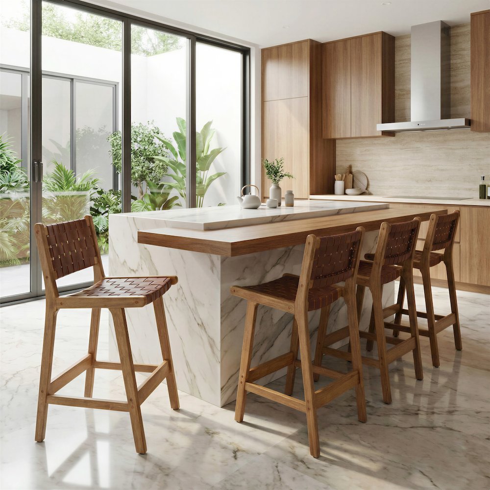 Feder Counter Stool (Set of 2) Brown. Picture 2