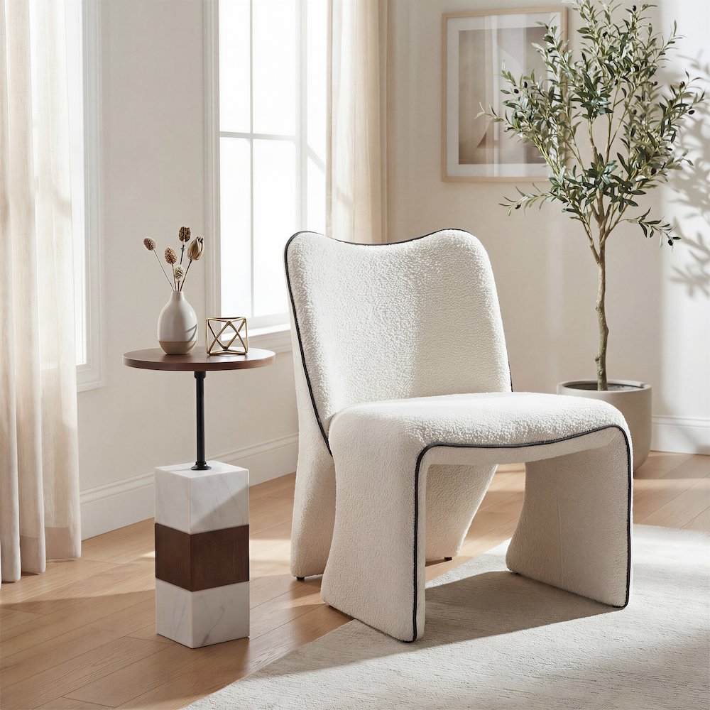 Stuk Side Table Brown & White. Picture 2