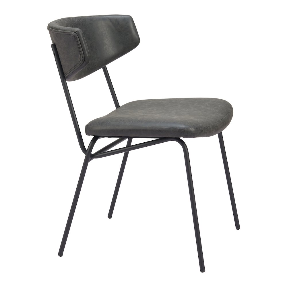 Charon Dining Chair (Set of 2) Vintage Black. Picture 11