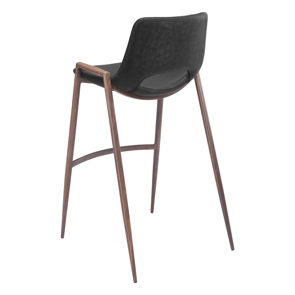 Desi Barstool (Set of 2) Black & Walnut. Picture 10