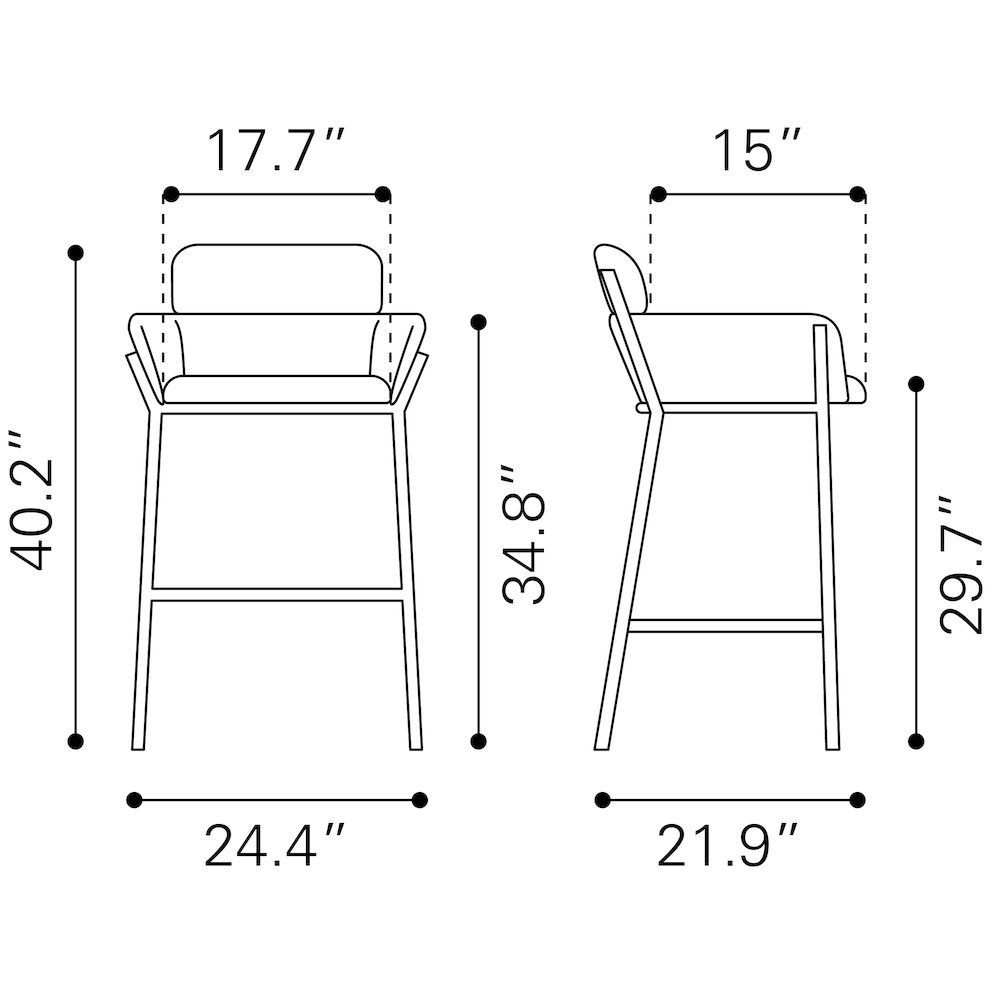 Bremor Barstool Slate Gray. Picture 11
