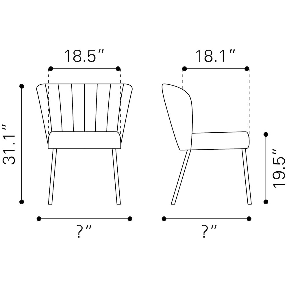Aimee Dining Chair (Set of 2) Cream. Picture 12