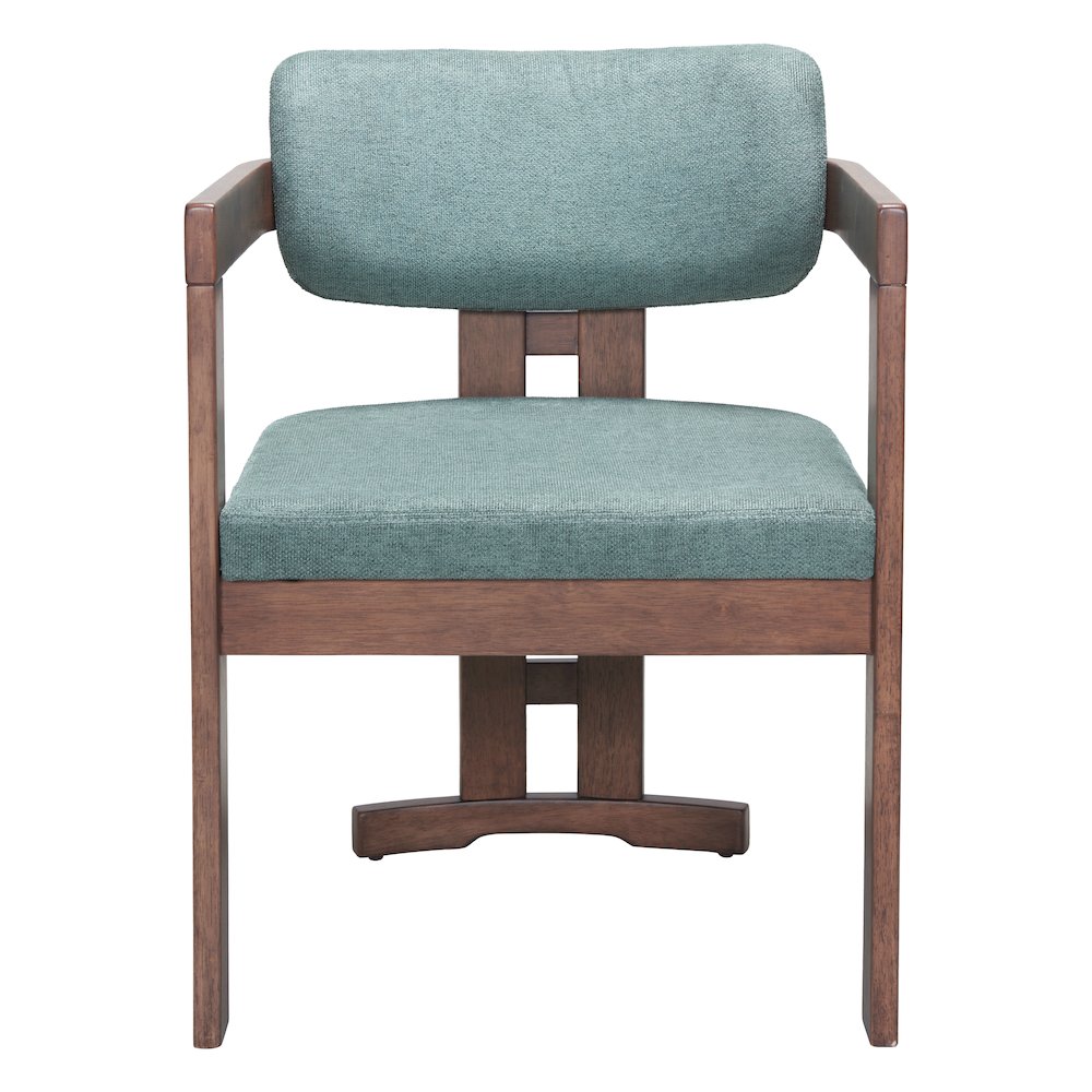 Poly Dining Chair Moss Gray & Walnut. Picture 3