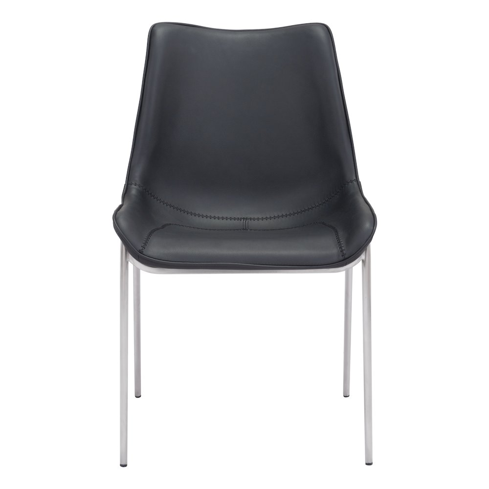 Magnus Dining Chair (Set of 2) Black & Silver. Picture 3