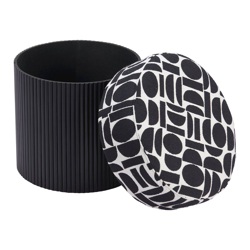 Boto Storage Ottoman Black & White. Picture 13