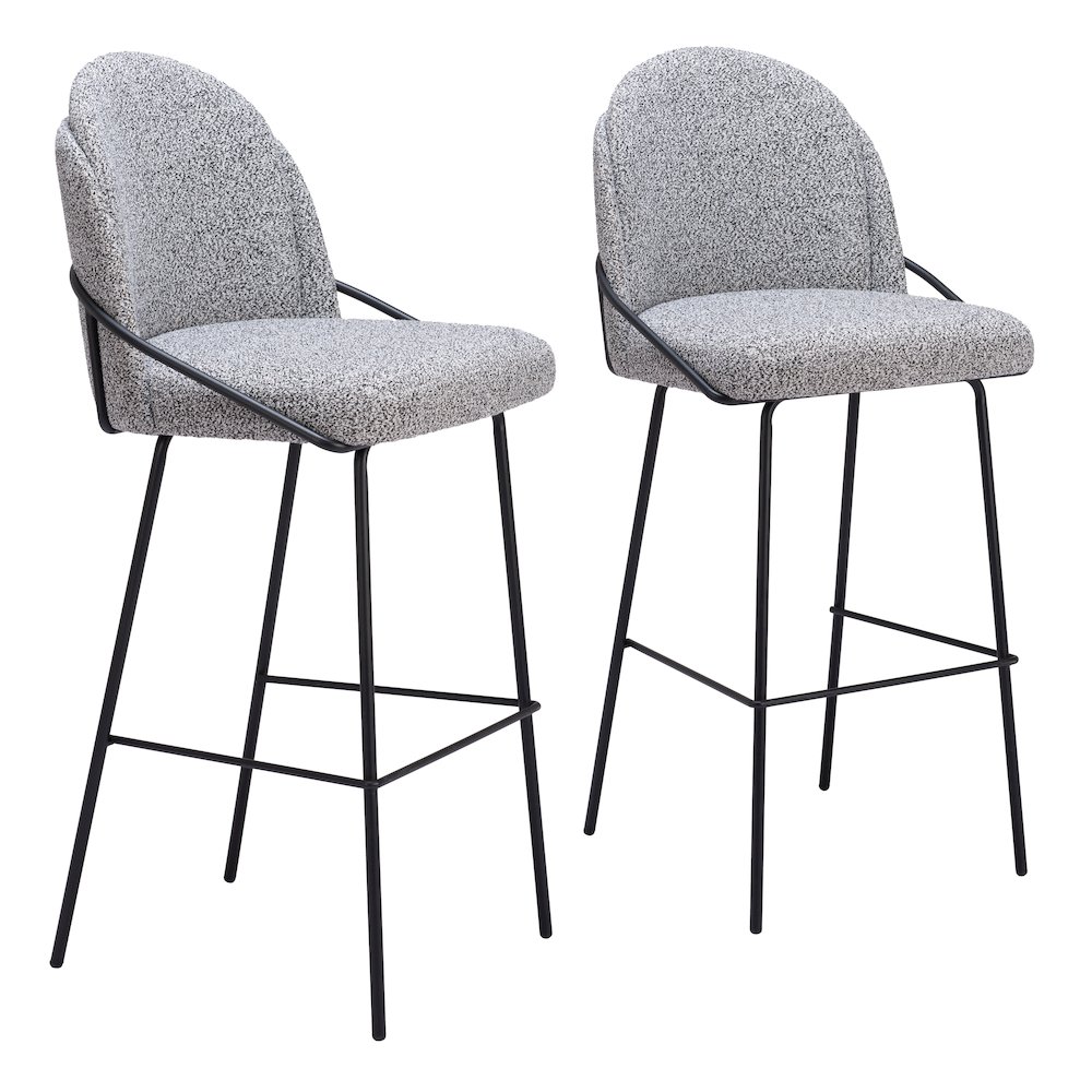 Jambi Barstool (Set of 2) Black & White. Picture 6