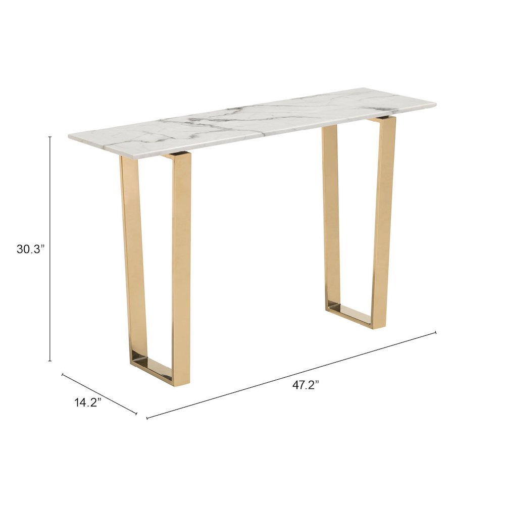 Atlas Console Table White & Gold. Picture 10