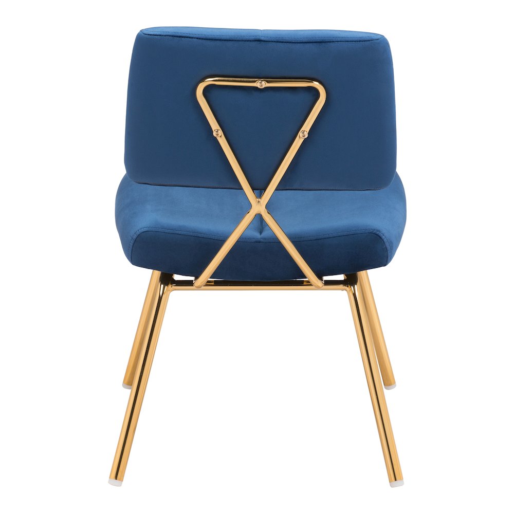 Nicole Accent Chair (Set of 2) Blue & Gold. Picture 4