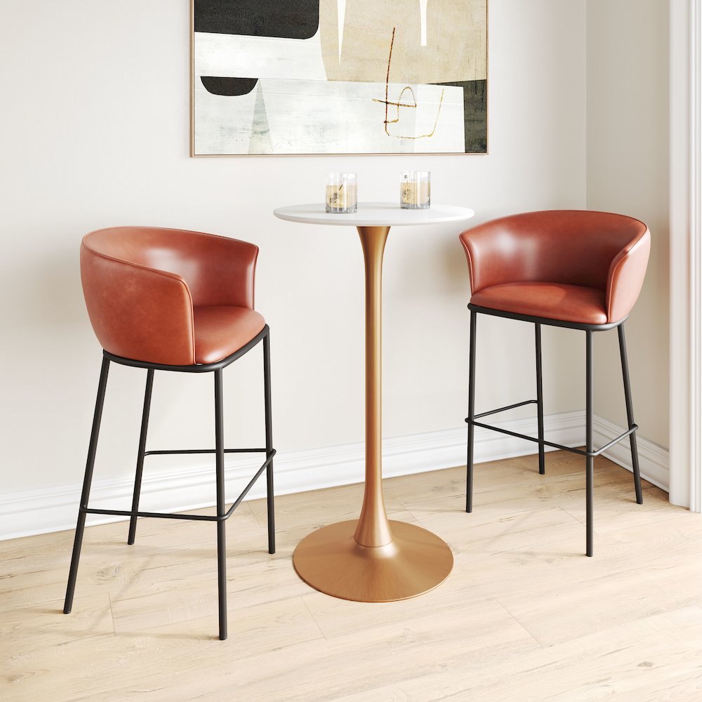 Garston Barstool Brown. Picture 9