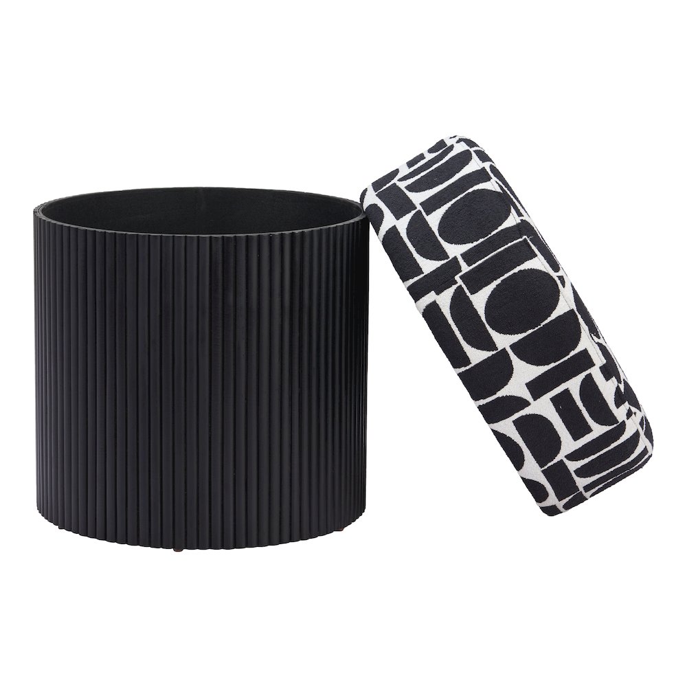 Boto Storage Ottoman Black & White. Picture 5