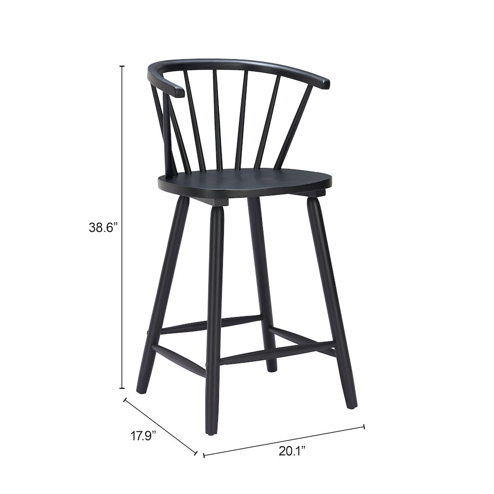 Stenger Counter Stool (Set of 2) Black. Picture 7