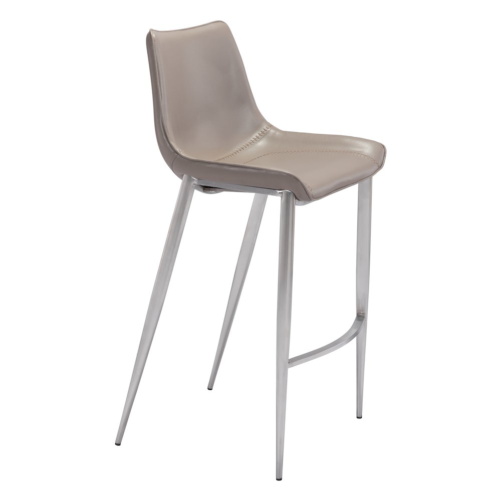 Magnus Barstool (Set of 2) Brown & Silver. Picture 1