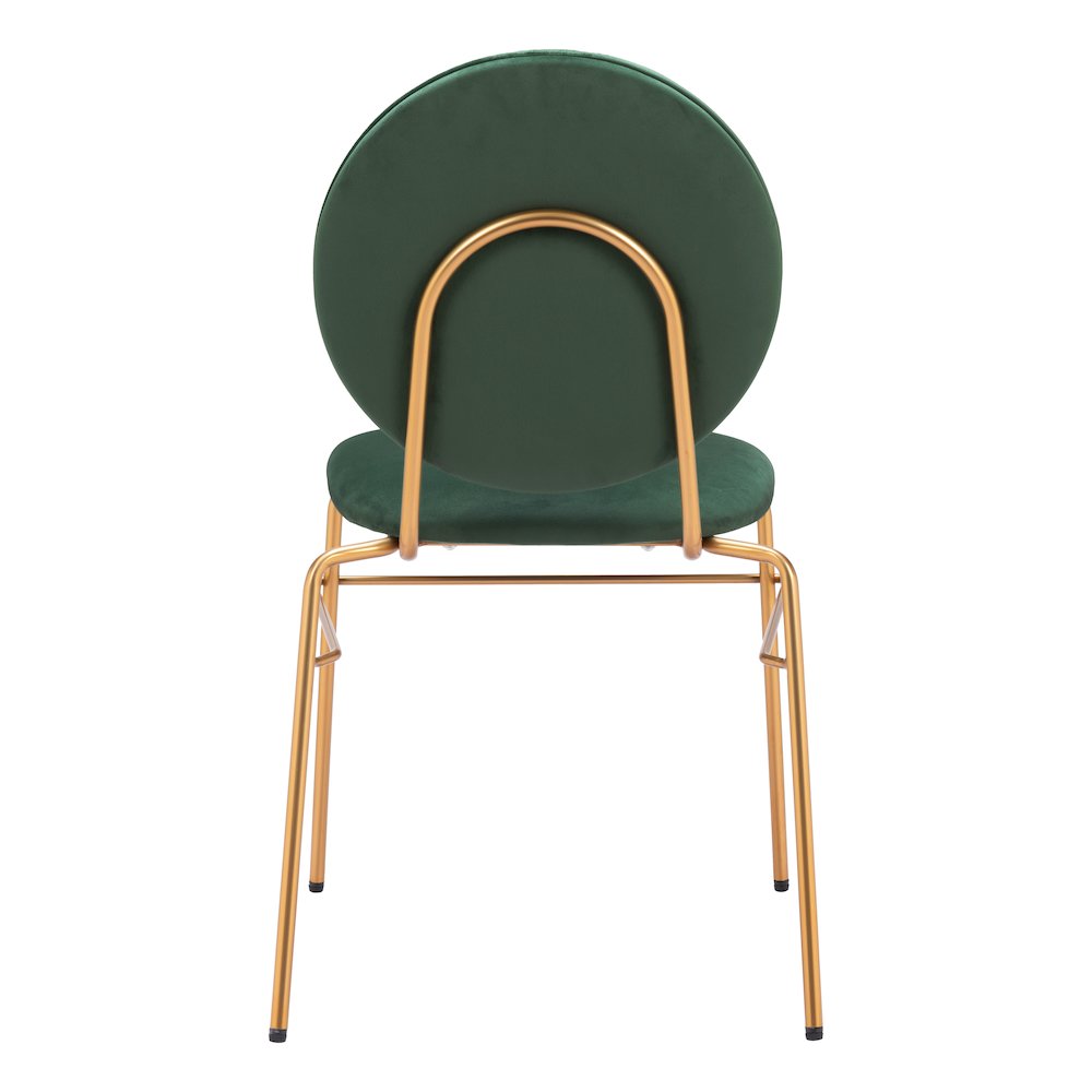 Odessa Dining Chair (Set of 2) Green & Gold. Picture 4