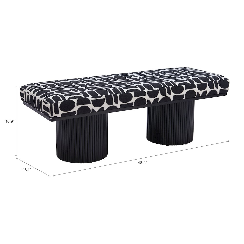 Botoia Bench Black & White. Picture 7