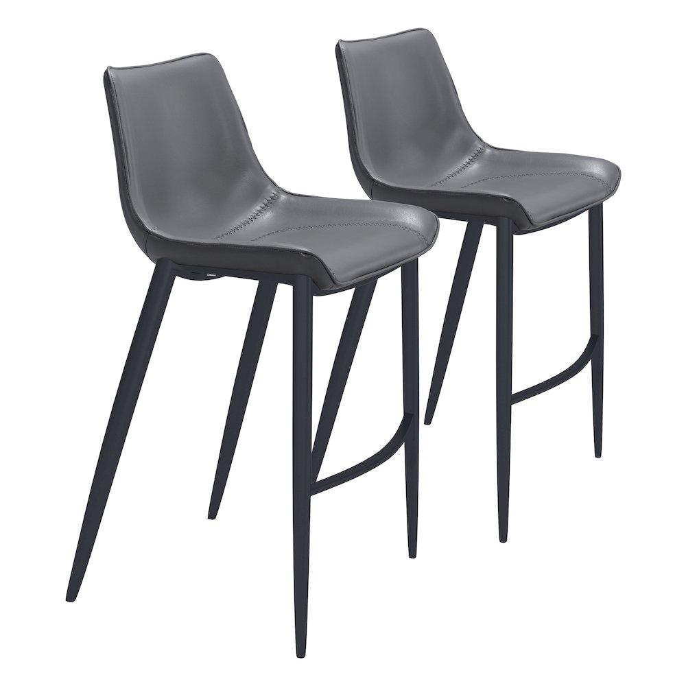 Magnus Barstool (Set of 2) Dark Gray & Black. Picture 6