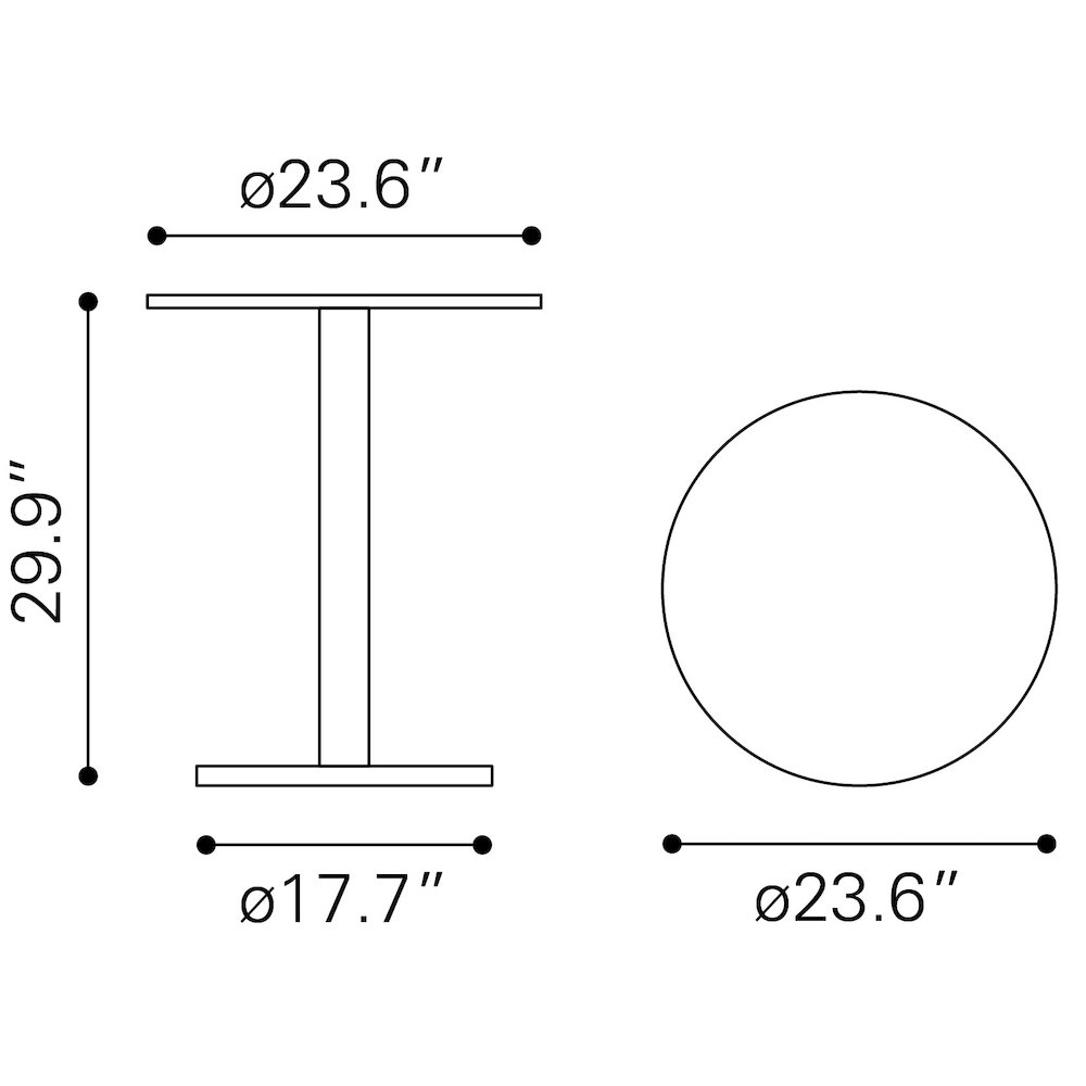 Alto Bistro Table White & Black. Picture 13