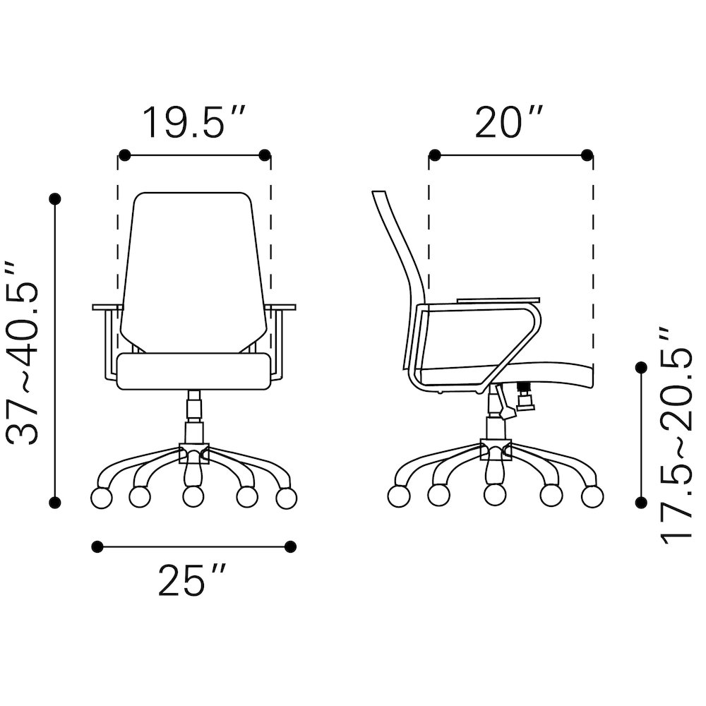 Enterprise Low Back Office Chair Terracotta. Picture 8