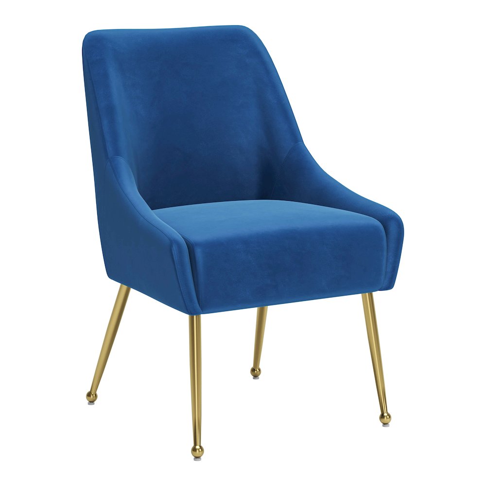 Maxine Dining Chair Navy Blue & Gold. Picture 1