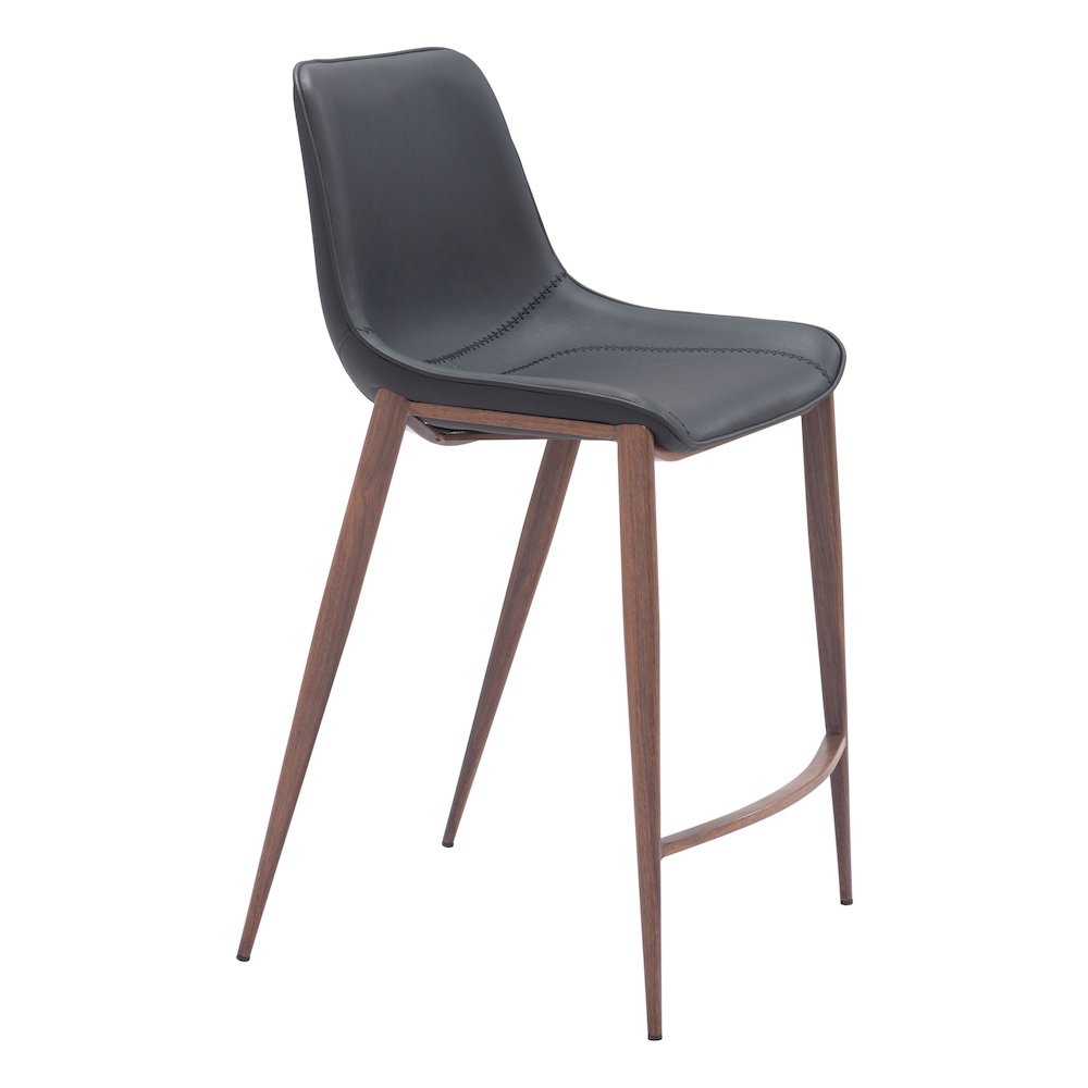 Magnus Counter Stool (Set of 2) Black & Walnut. Picture 1