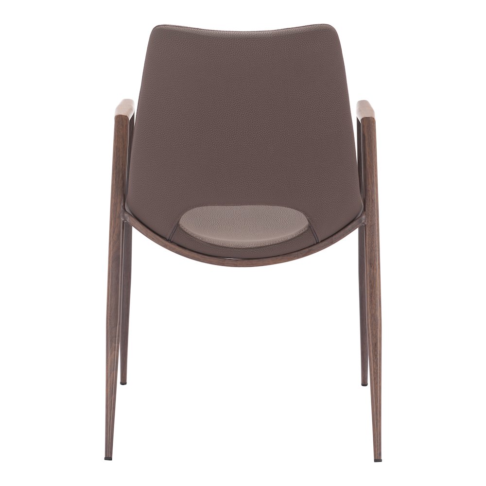Desi Dining Chair (Set of 2) Brown & Walnut. Picture 4