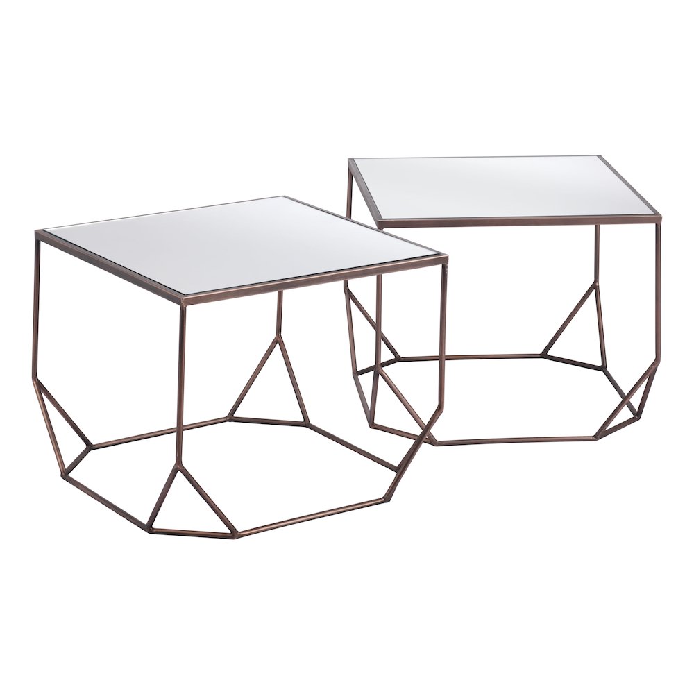Arzon Coffee Table Set (2-Piece) Bronze. Picture 1